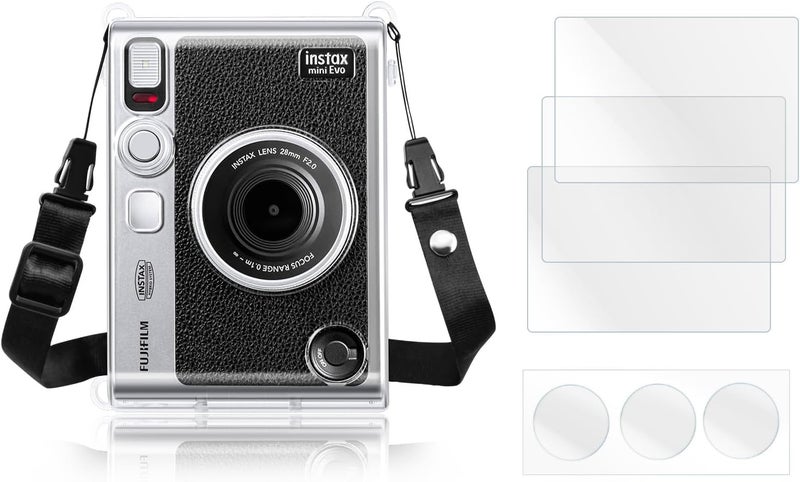 Rieibi Accessories for Fujifilm Mini Evo Instant Camera, Christmas Gift Bundle Includes Mini Evo Clear Case & Screen Protector - Image 1